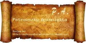 Petrovszky Antonietta névjegykártya
